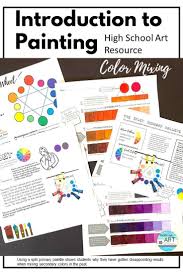 High School Art Worksheets Introduction To Painting Color Theory Art School High School Art Worksheets High School Art Lessons