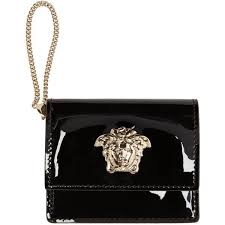 Versace Black Medusa Wallet 250 Liked On Polyvore Featuring Bags Wallets Versace Black Patent Leather Wr Patent Leather Bag Versace Bag Versace Wallet