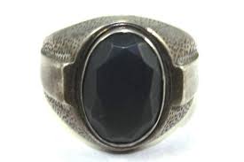 Mens Silver Ring Heavy Hematite Ring Vintage By Dievoltvintage Mens Silver Rings Large Mens Rings Signet Ring Men
