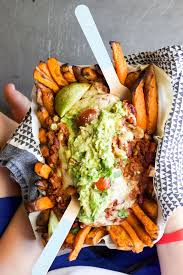 Healthy Chilli Cheese Fries Packed With 8 Different Veggies Recipe Sweet Potato Fries Baked Healthy Chilli Chilli Cheese Fries
