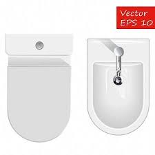 Top View On Sanitary Equipment For Restroom Like Bathtub Toilet And Bidet Vector Illustration Of Bathroom Furnit Photoshop Interiores Planta Baixa Humanizada
