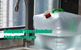 Vingli 50 gallon collapsible rain barrel, portable water storage tank, rainwater collection system downspout, water catcher container with filter spigot overflow kit 3.7 out of 5 stars 1,399 $42.99 $ 42. Amazon Com 5 Gallon Collapsible Water Container By Sunderpower Portable Waterstorage Carrier Bag Emergency Water Storage Carrier Jug For Outdoors Hiking Backpack Survival Kit Sports Outdoors