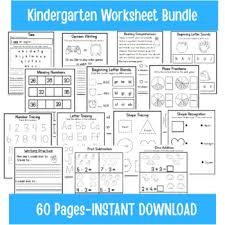 Free pdf worksheets from k5 learning; Kindergarten Worksheets 60 Pages Alphabet Numbers Reading Writing