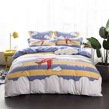 Dobby spots and jacquard embroidery look effortlessly sophisticated, while playful graphic prints turn. Navy Blue White Yellow And Red Rugby Stripe Cloud And Vintage Airplane Print Kids Boys World Travel Full Queen Size Bedding Sets Hipsterbedding Com