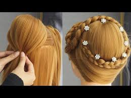 For a rounded shape, opt for side bangs and swooping layers that fall right at your shoulders. Hairstyle For Gown Dress For Farewell Party Cute Easy Hairstyles For Medium Hair Bun Youtube Frisur Hochgesteckt Frisuren