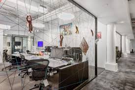 Inside Spotify S Colorful And Open Nyc Offices Office Snapshots Modern Office Interiors New York Office Office Design