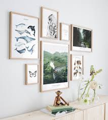 Design online 3 simple steps from uk picture framers. Gallery Wall Animals Nature Oak Frames Gallery Wall Inspiration Posterstore Eu