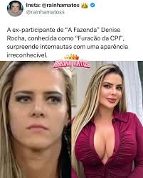 A ex-participante de “A Fazenda” Denise Rocha, conhecida como “Furacão da  CPI”, surpreende internautas com uma aparência irreconhecível. Vocês  conseguiram reconhecer a Denise? 📸 Instagram