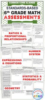 6th Grade Math Standards Based Assessments Bundle Common Core Math Standards Standards Based Assessment Math
