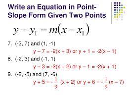 A point and a slope. Point Slope Form Y Y1 M X X1 Ppt Download