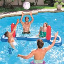 Inflatable Swimming Water Beach Toys Basketball Volleyball Net Handball Door For Kids And Adults In 2020 Swimming Pool Accessories Swimming Pool Games Volleyball Set