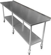 All the information shown in this document (descriptions, technical specifications, pictures, prices etc.) are indicative only, not binding and can be changed without notice. 2134 X 610mm New Stainless Steel Portable Work Bench Table W Wheels Castors