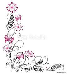 Ranke Flora Bluten Schmetterlinge Schwarz Pink Stockfotos Und Lizenzfreie Vektoren Auf Fotolia Com Umschlag Kunst Blumen Zeichnen Stickdatei Kostenlos