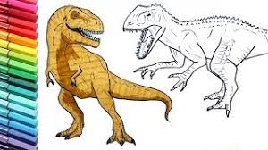 At first glance, indominus rex most closely resembles a t. Induminus Vs Trex Jurassic World Dinosaurs Color Pages For Kids How To Draw And Color Dinosaurs Youtube