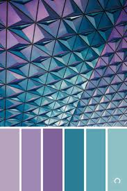 Geometric Patterned Facade Color Palette Farbpalette Color Lila Purple Turkis Blue Color Schemes Turquoise Color Scheme Turquoise Color Palette