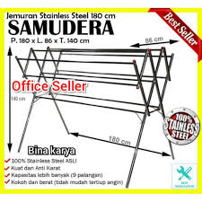 180 cm x 85 cm x 140 cm bahan : Bina Karya Jemuran Baju Stainless Steel Uk 180 Cm Jemuran Pakaian Samudera Jemuran Samudra Shopee Indonesia
