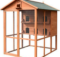 Aviario de madera grande para pájaros al aire libre con ...