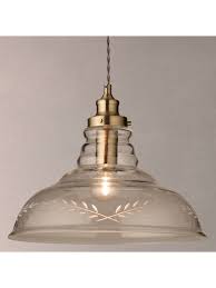 John Lewis Partners Hadley Etched Glass Pendant Ceiling Light Clear Antique Brass Ceiling Lights Antique Pendant Light Glass Pendant Ceiling Light