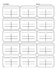 Spanish Verb Charts Blank Spanish Verbs Chart Verb Chart Spanish Verbs