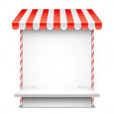 Sale Stand With Red Awning Red Awning Decor