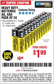 Harbor freight 30 printable coupon. Thunderbolt D Heavy Duty Batteries 6 Pk For 1 99 Harbor Freight Coupons