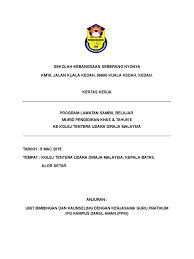 Dewan omq, pusat latihan pegawai, kolej tentera udara, alor setar, kepala batas, 06200, malaysia. Kertas Kerja Kolej Tentera Udara