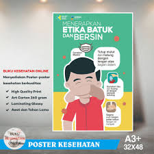 Choose your poster design from thousands of templates. Poster Kesehatan Menerapkan Etika Batuk Dan Bersin Laminating Glossy Shopee Indonesia