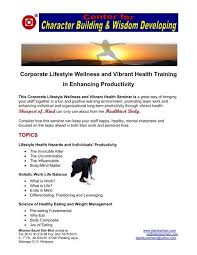 Healthy world lifestyle sdn bhd. Corporate Lifestyle Wellness And Vibrant Health Training In