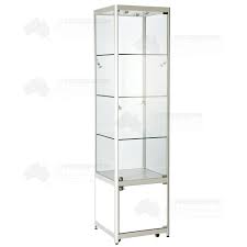 Distinctive locking tower display case display connection. Aluminium Framed Upright Glass Tower Showcase With Cabinet Shop Fittings Australia