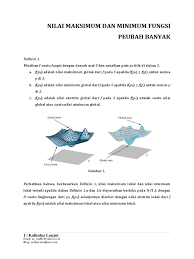 Dalam program linear subbab selanjutnya yaitu menetukan nilai optimum, nilai optimum ada dua yaitu maksimum dan minimum. Pembelajaran5 Nilai Maksimum Dan Minimum Fungsi Peubah Banyak
