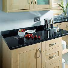 Image Result For Black Worktop Beech Cabinet Kitchen Ideas Kitchen Worktop Black Kitchen Countertops Kitchen