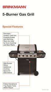 Brinkmann 5 Burner Propane Gas Grill 810 2511 S The Home Depot Gas Grill Propane Gas Grill Propane