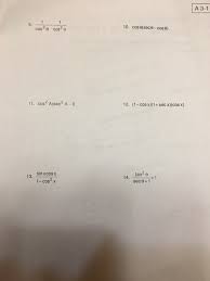 Trigonometric identities problems & solver worksheet in pdf format. Get Answer Worksheet The Basic 8 Trig Identities Simplity Each Expression Transtutors