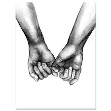Black And White People Holding Hands Drawing Love Couple Holding Hands Wall Print Black And White Canvas Black And White Posters Online Wall Art