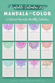 New 2021 Calendar Mandala In Color Life Planner Planner Calendar