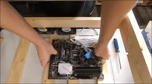 The motherboard is placed on the bottom shelf of the frame, but it should not. How To Build A Mining Rig 6 Gpu