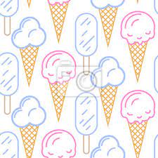 Eis Vektor Nahtlose Muster. Sommer Eis Dessert Sammlung. Waffelkegel,  Fototapete • Fototapeten Gelato, Waffel, Eis | Myloview.de