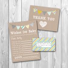 Wishes For Baby Thank You Card Diaper Raffle Ticket Baby Shower Bundle Printable Instant Download