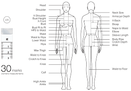 Tape Measure Sewing Techniques Body Measurement Chart