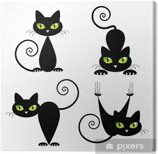 Tableau Sur Toile Chat Noir Aux Yeux Verts Pixers Nous Vivons Pour Changer Dessin Chat Facile Dessin Chat Dessin De Chat Noir