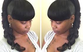 20 Great Ponytails With Bangs Inspiration Ideas Weave Ponytail Hairstyles Two Ponytail Hairstyles Weave Ponytails With Bangs