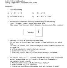 Quiz worksheet solving polynomial inequalities study within solving polynomial equations worksheet answers. Solved Unit 3 Polynomial Equations Activity Worksheet Notforsissies Co