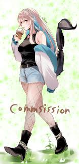 charon (duddnd2361), cheon dohwa, jungle juice, absurdres, highres, 1girl,  black shirt, blue eyes, blue shorts, blush, boots, cup, drinking glass,  grass, green background, grid, hand up, jacket, looking at viewer, looking  to