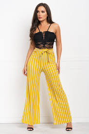 Black And Yellow Striped Palazzo Pants Emma Striped Palazzo Pants Mustard Striped Palazzo Pants Fashion Pants