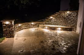 Paver Patio Column Stone Retaining Wall Stone Seating Wall Landscape Lighting Fire Pit Wall Lighting Hardscape Landscape Paver Patio