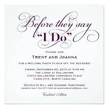 Before They Say I Do Purple Wedding Welcome Invitation Zazzle Com Welcome To The Party Cocktail Party Invitation Wedding Party Invites