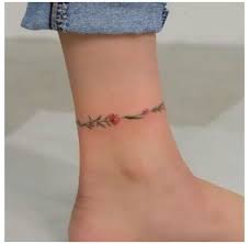 Flower feminine ankle bracelet tattoo. Sol Tattoo Studio On Instagram Flower Anklet Tattoo Studiobysol Siyeon Tattoo Studioby Anklet Tattoos For Women Ankle Bracelet Tattoo Anklet Tattoos