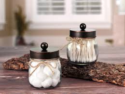Here are some ideas on how to get the look of a farmhouse bathroom. Mason Jar Bathroom Storage Organizer Oil Rubbed Bronze Rustic Farmhouse Decor Bathroom Accessories Qtip Holder Dispenser Glass Apothecary Jars For Qtips Cotton Swabs Ball Flossers 2 Pack Walmart Com Walmart Com