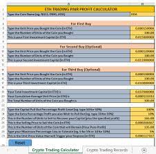 Free Ethereum Trading Pair Profit Loss Excel Calculator App Microsoft Tutorials Office In 2021 Calculator App Excel Spreadsheets Templates Lucrative Business Ideas