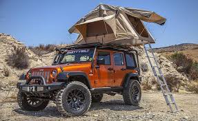Jeep Wrangler Jk Unlimited With Smittybilt Roof Rack Tent Truck Tent Roof Top Tent Jeep Camping
